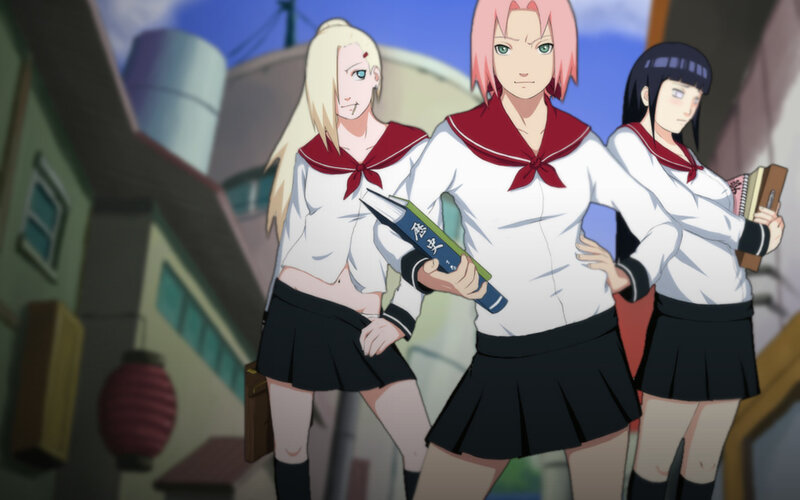 Ninja schoolgirls in uniform
