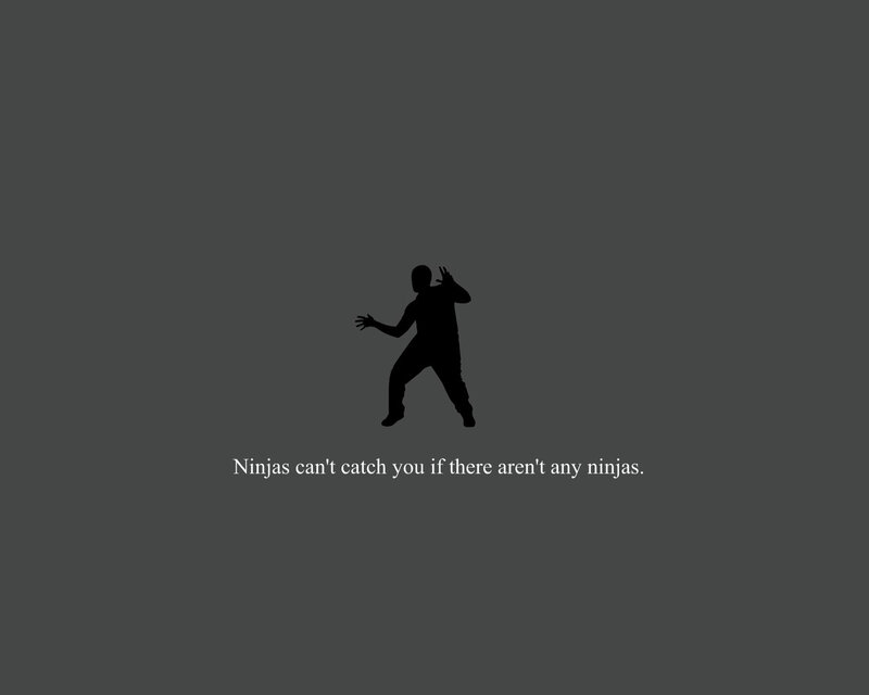 Ninja silhouette with quote