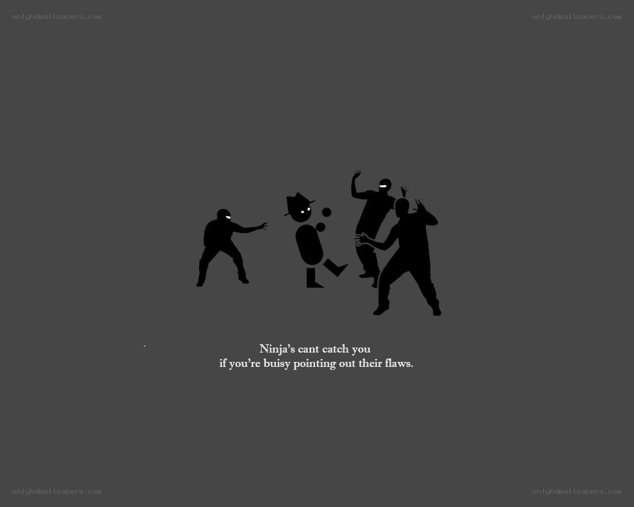 Ninja silhouettes in action