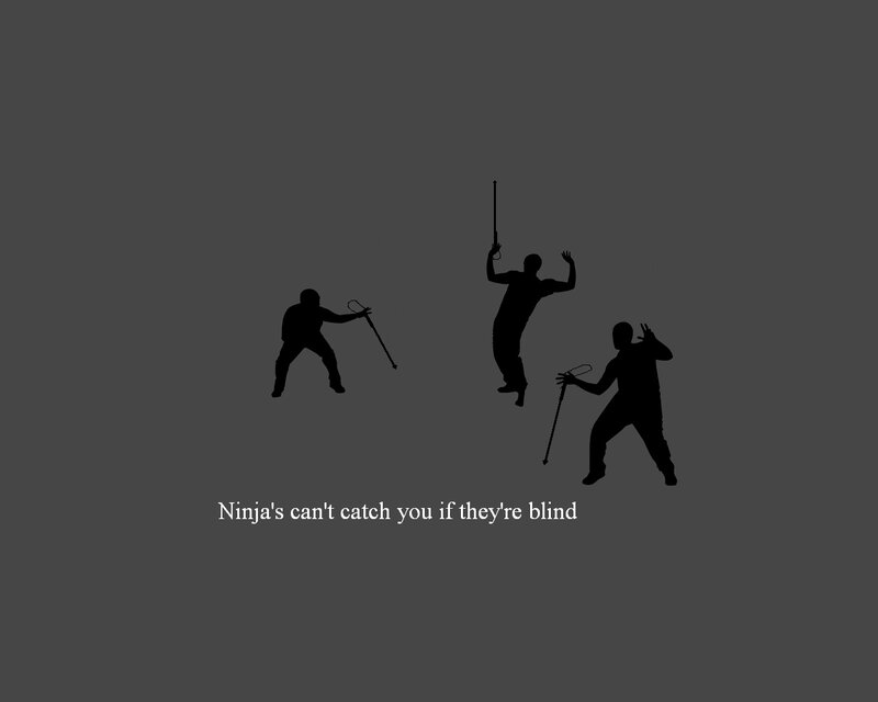 Ninja silhouettes with text