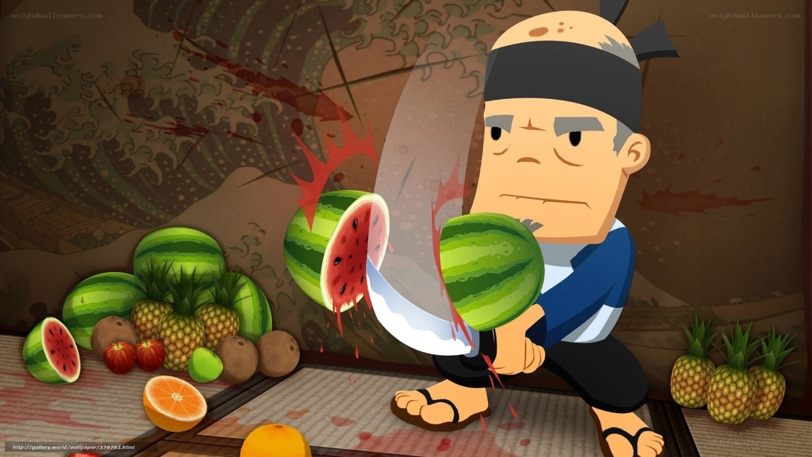 ninja slicing watermelon