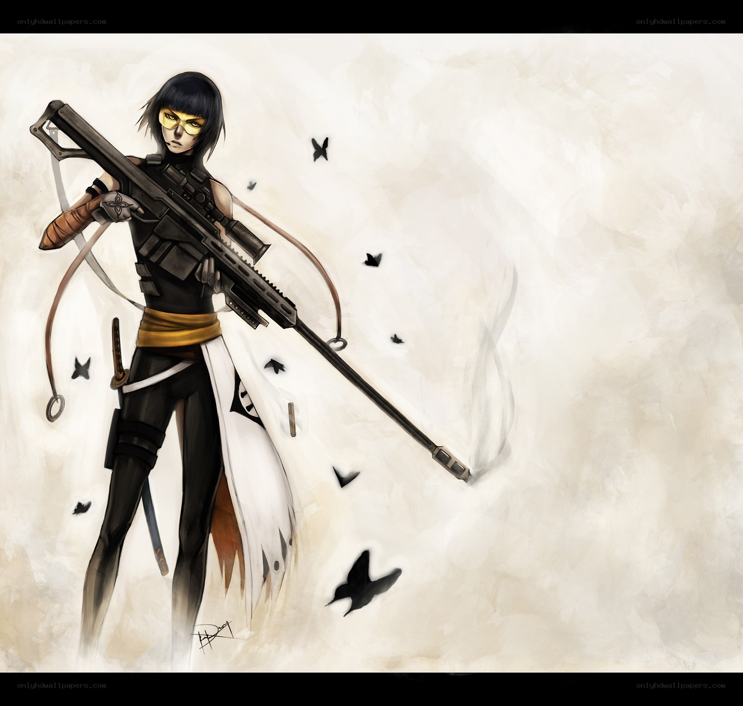 Ninja sniper with rifle