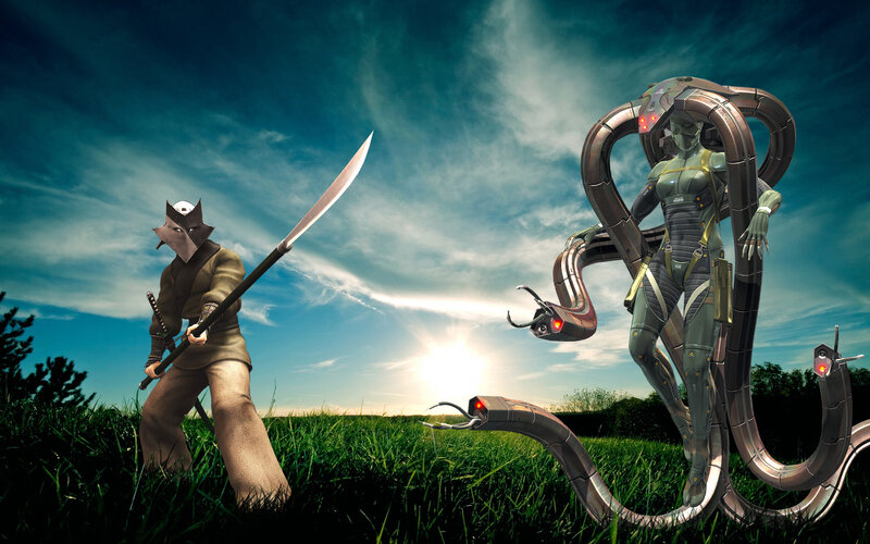 Ninja vs robotic serpent