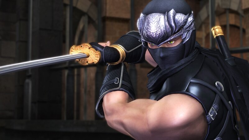 Ninja Warrior Holding Sword — Black