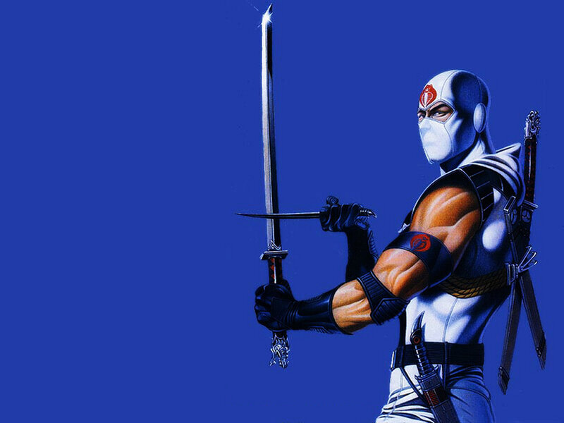 Ninja Warrior Holding Sword — Blue, Dramatic