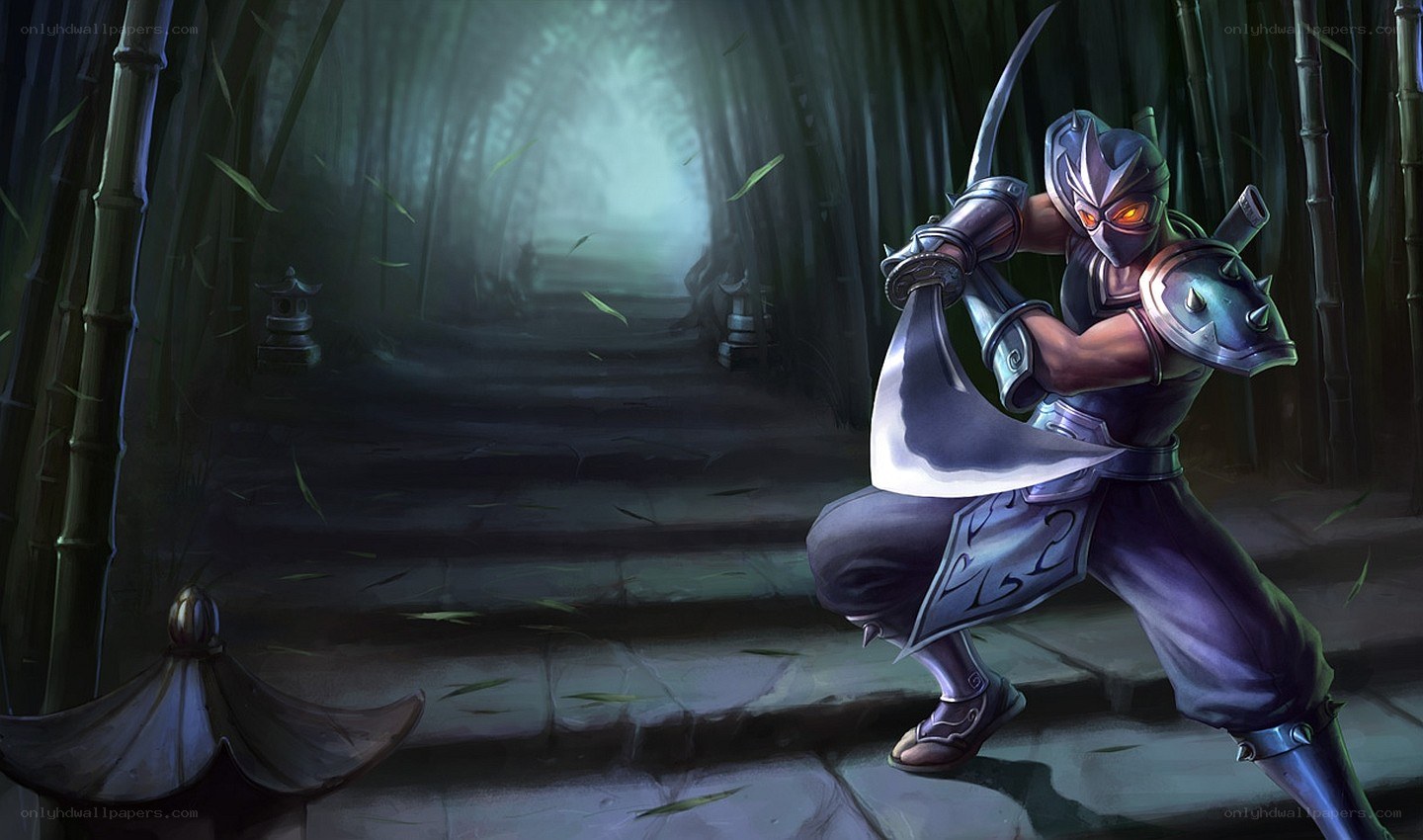 Ninja warrior in bamboo forest