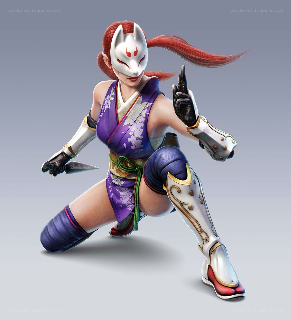Ninja warrior in fox mask