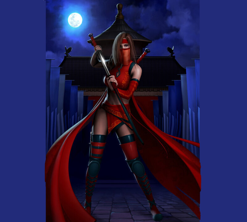 Ninja warrior in red