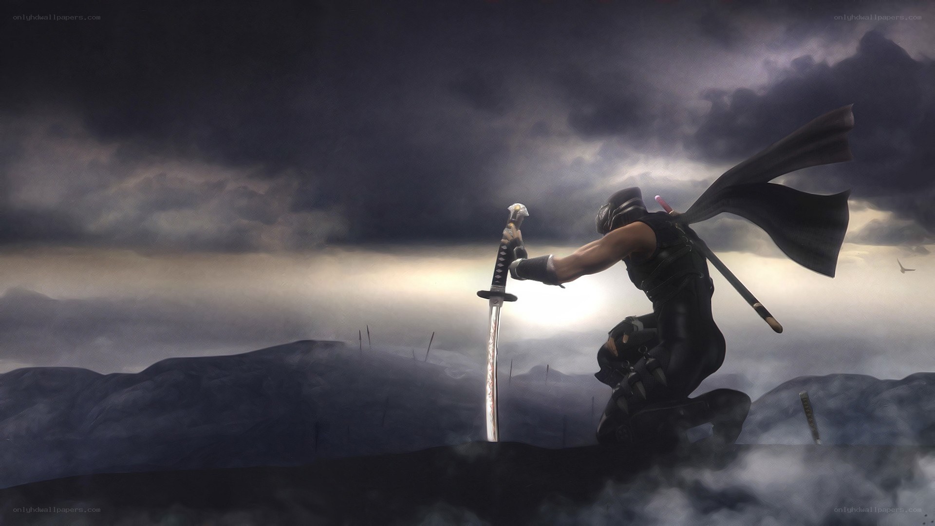 ninja warrior in storm