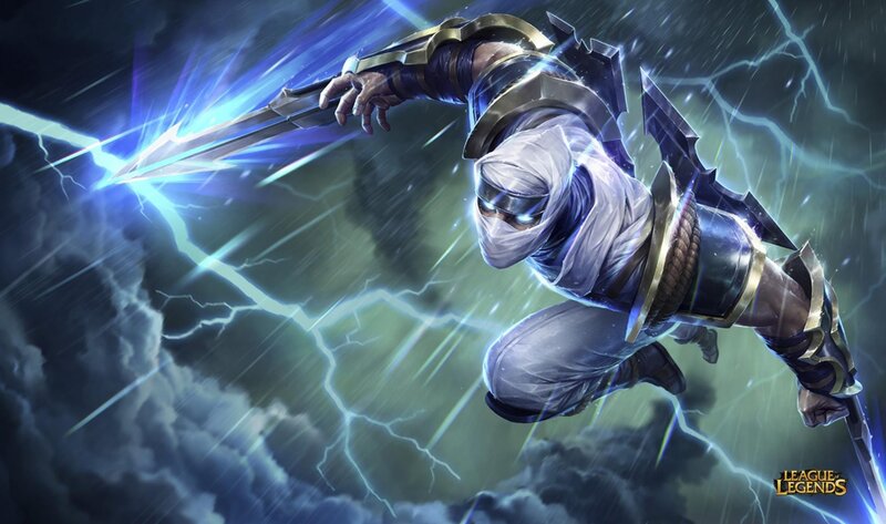 Ninja Warrior in Storm — Blue, Dramatic