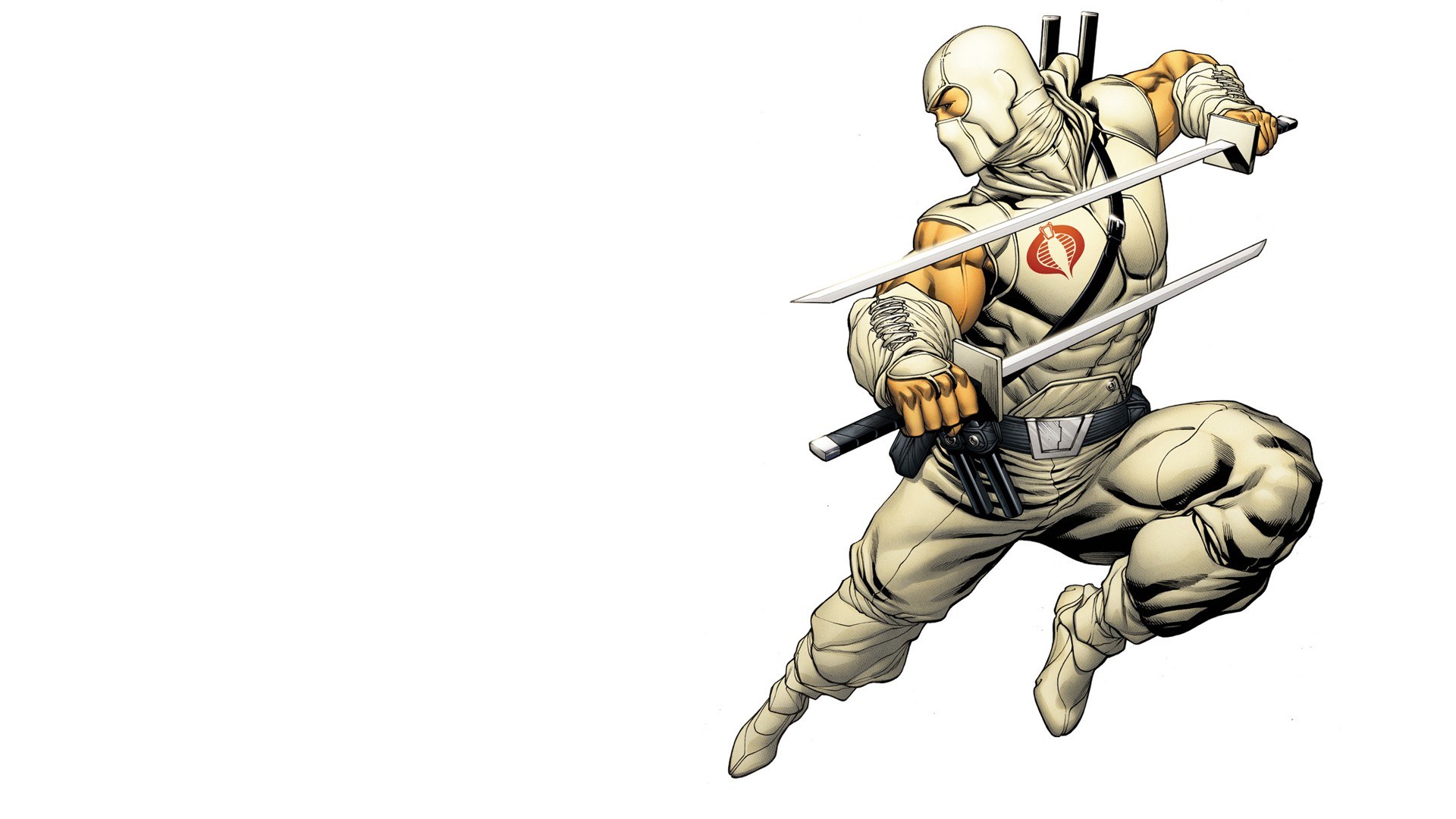 Ninja warrior in white suit