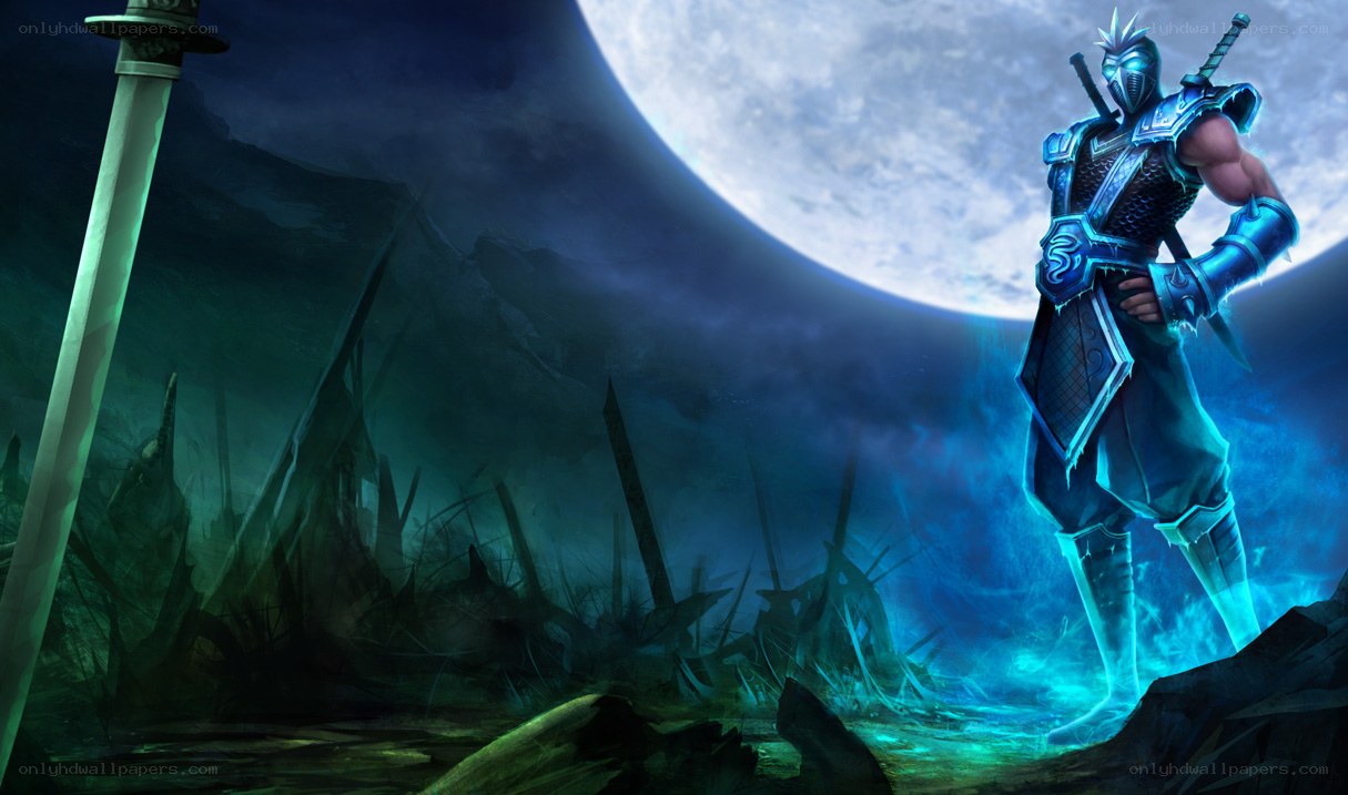ninja warrior under moonlight