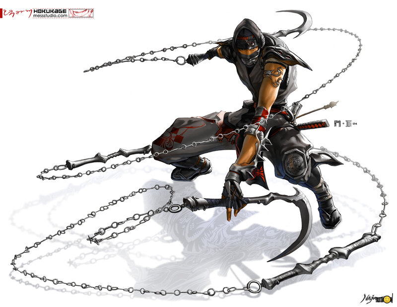 Ninja Warrior with Chains — Black, Dramatic