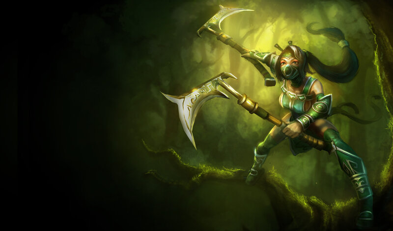 Ninja warrior with dual axes