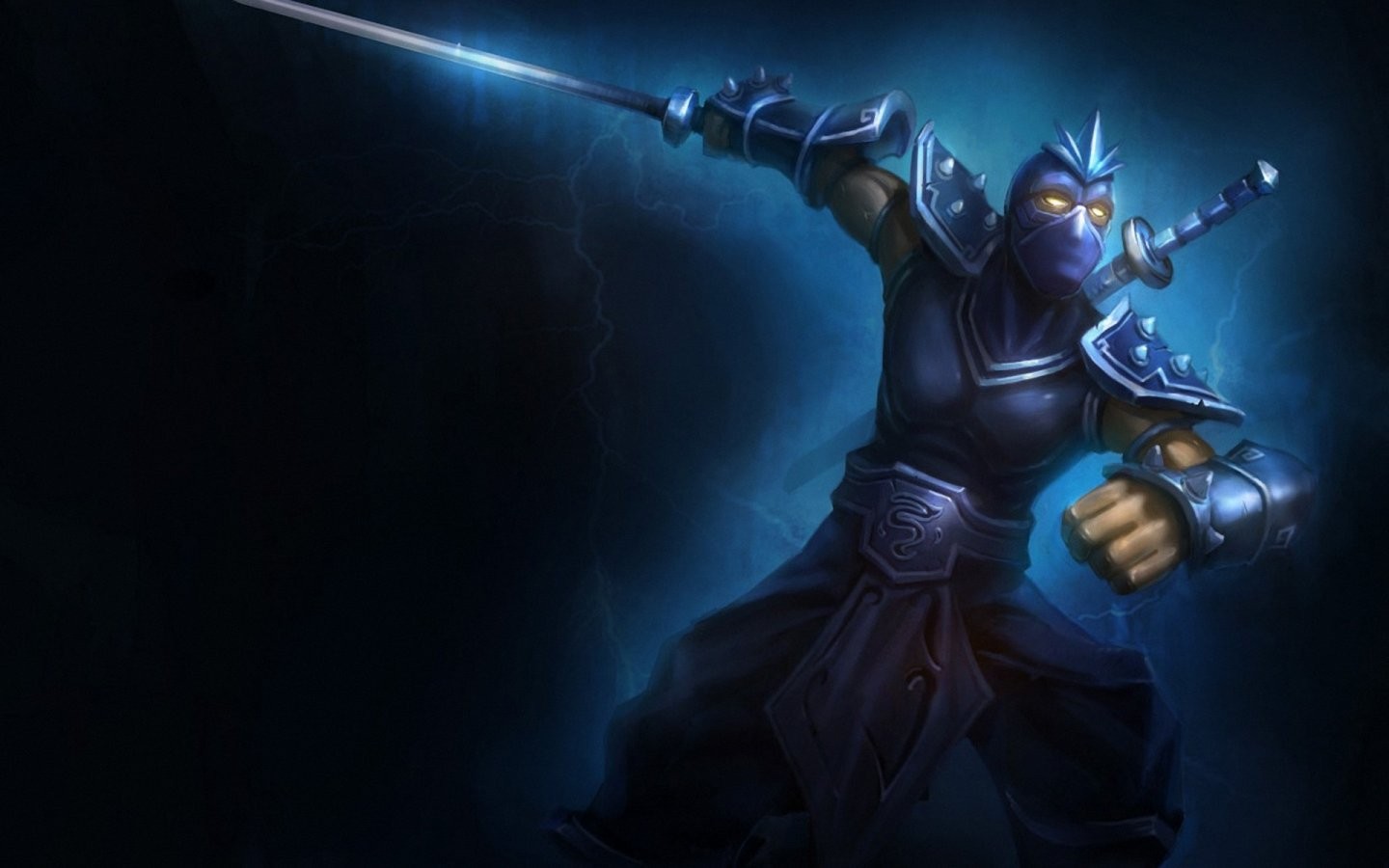ninja warrior with glowing sword