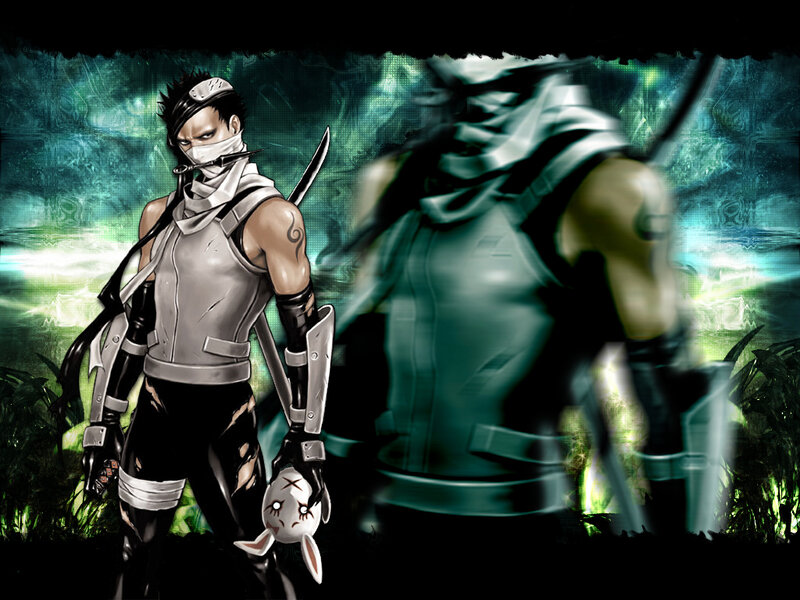Ninja warrior with mask and sword