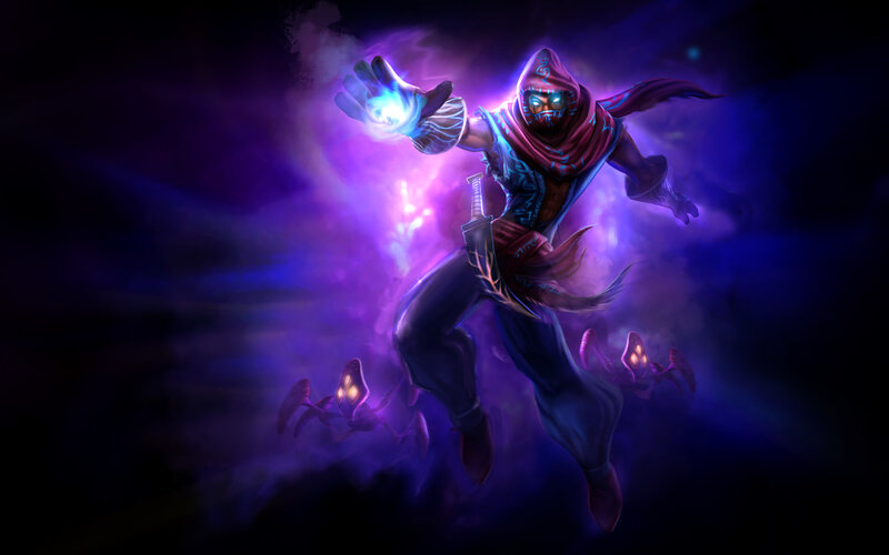 ninja warrior with purple energy
