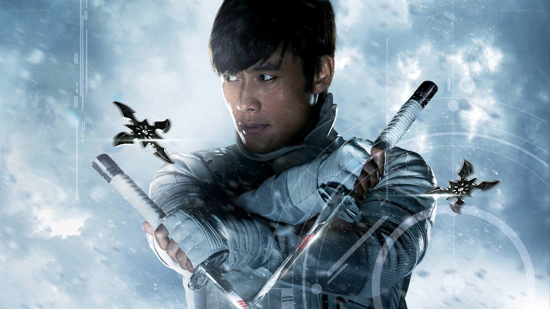 Ninja warrior with shuriken