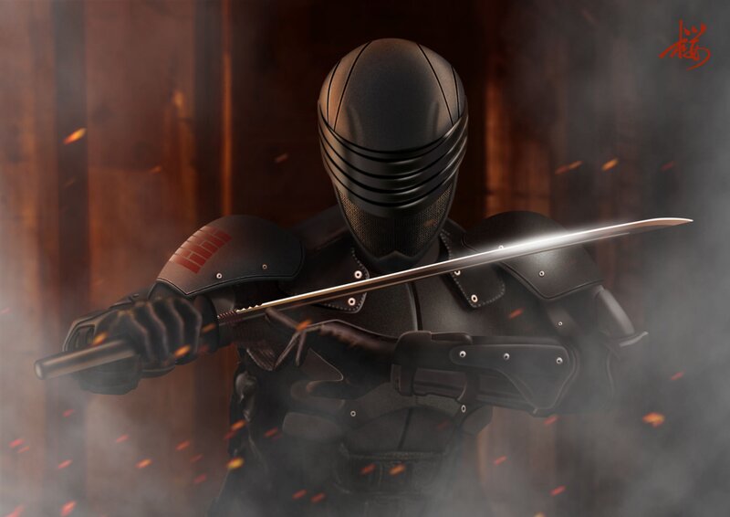 Ninja warrior with sword