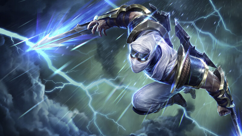 Ninja Warrior with Sword — Blue, Dramatic