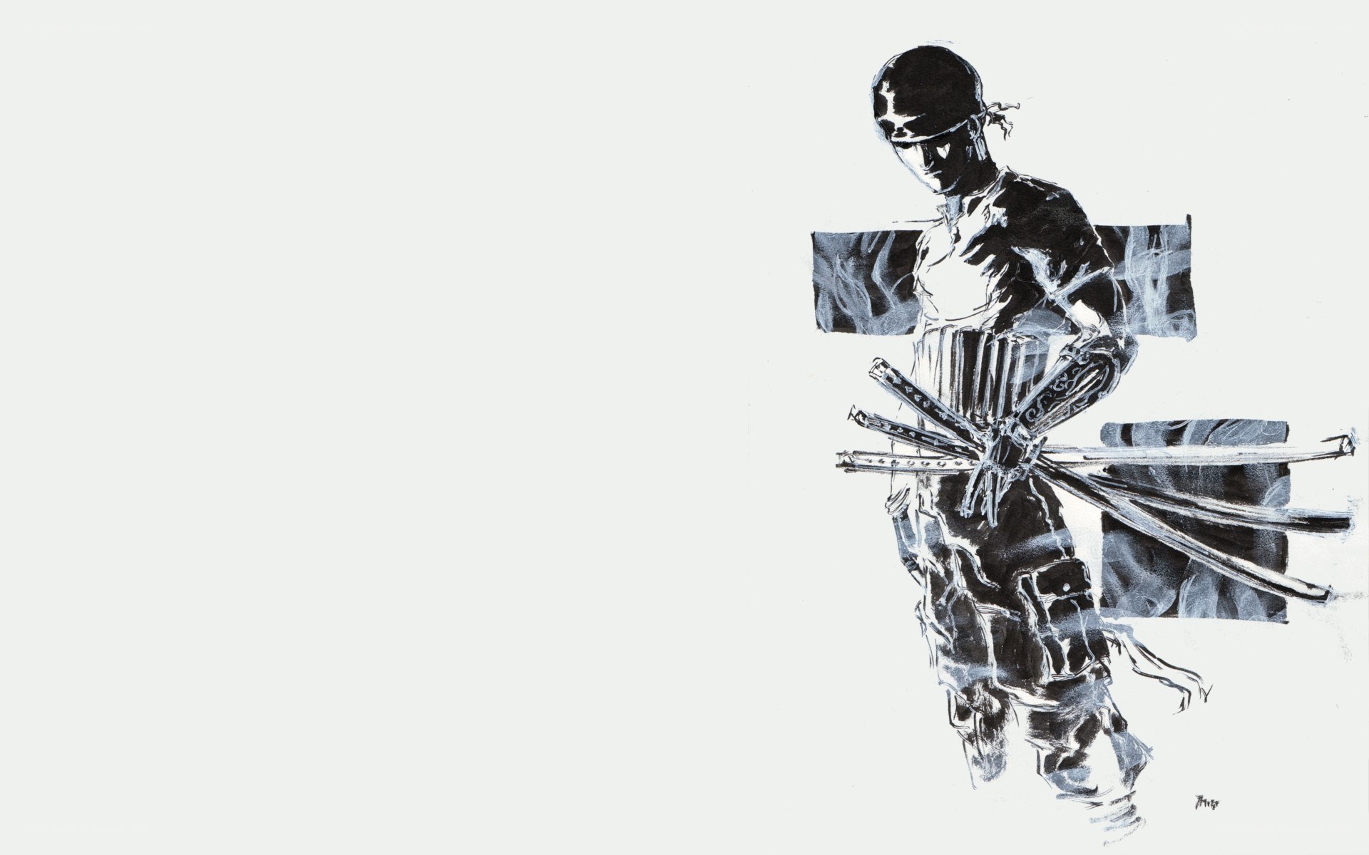 Ninja warrior with swords
