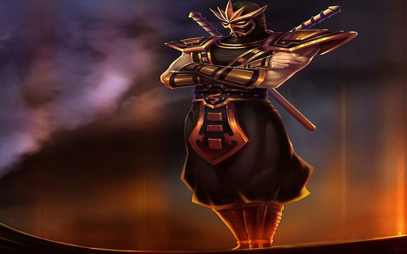 Ninja Warrior with Swords — Black, Dramatic