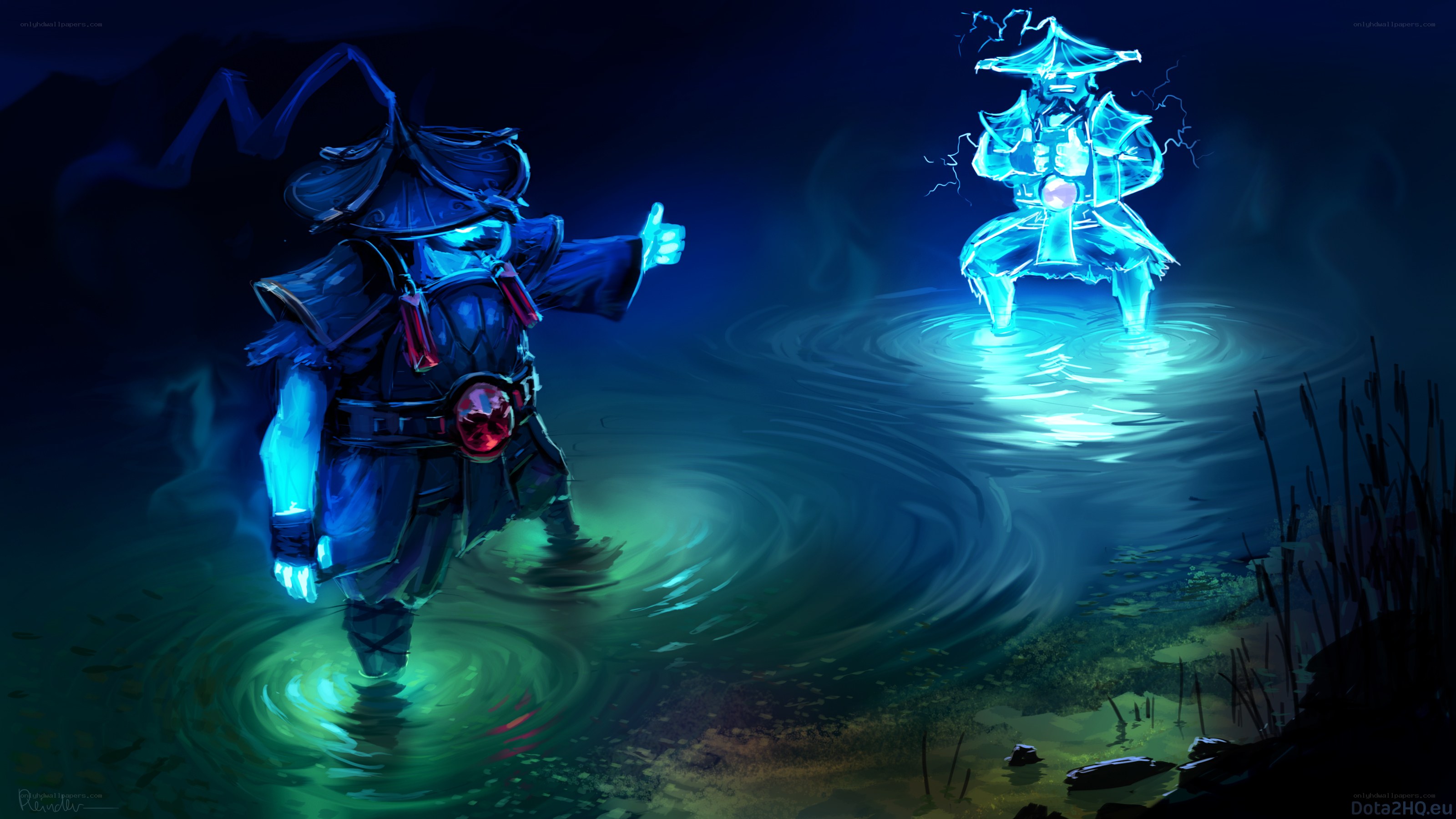 ninja warriors in water