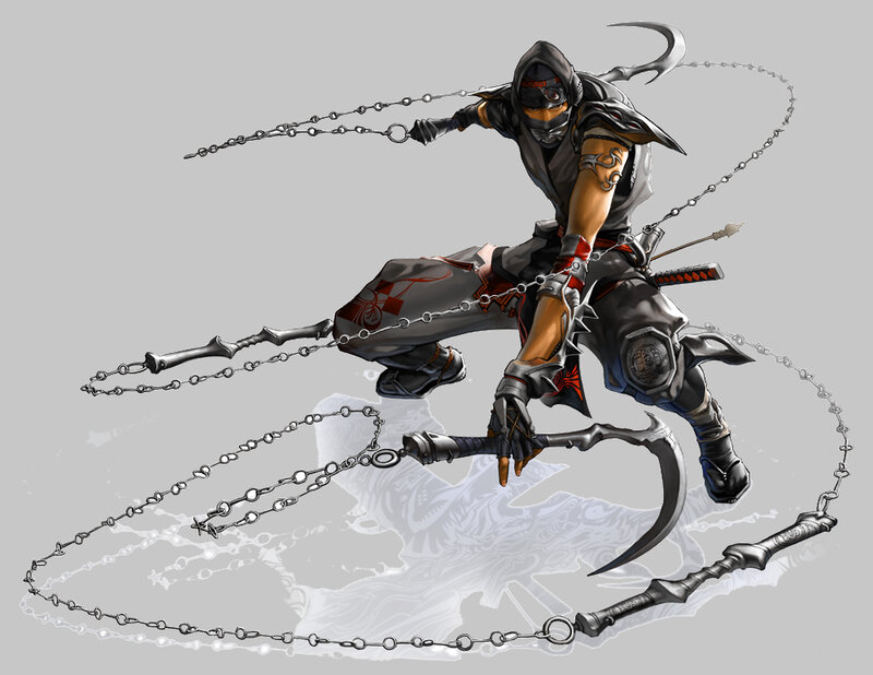 Ninja with chain weapons