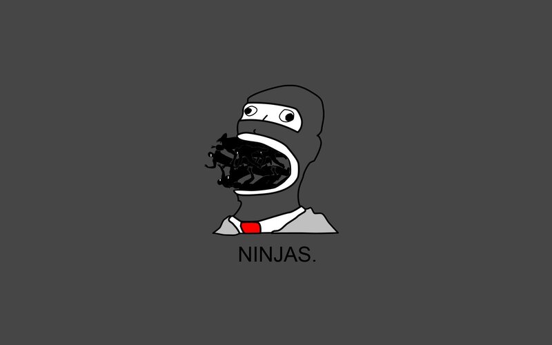 Ninja with creatures in mouth