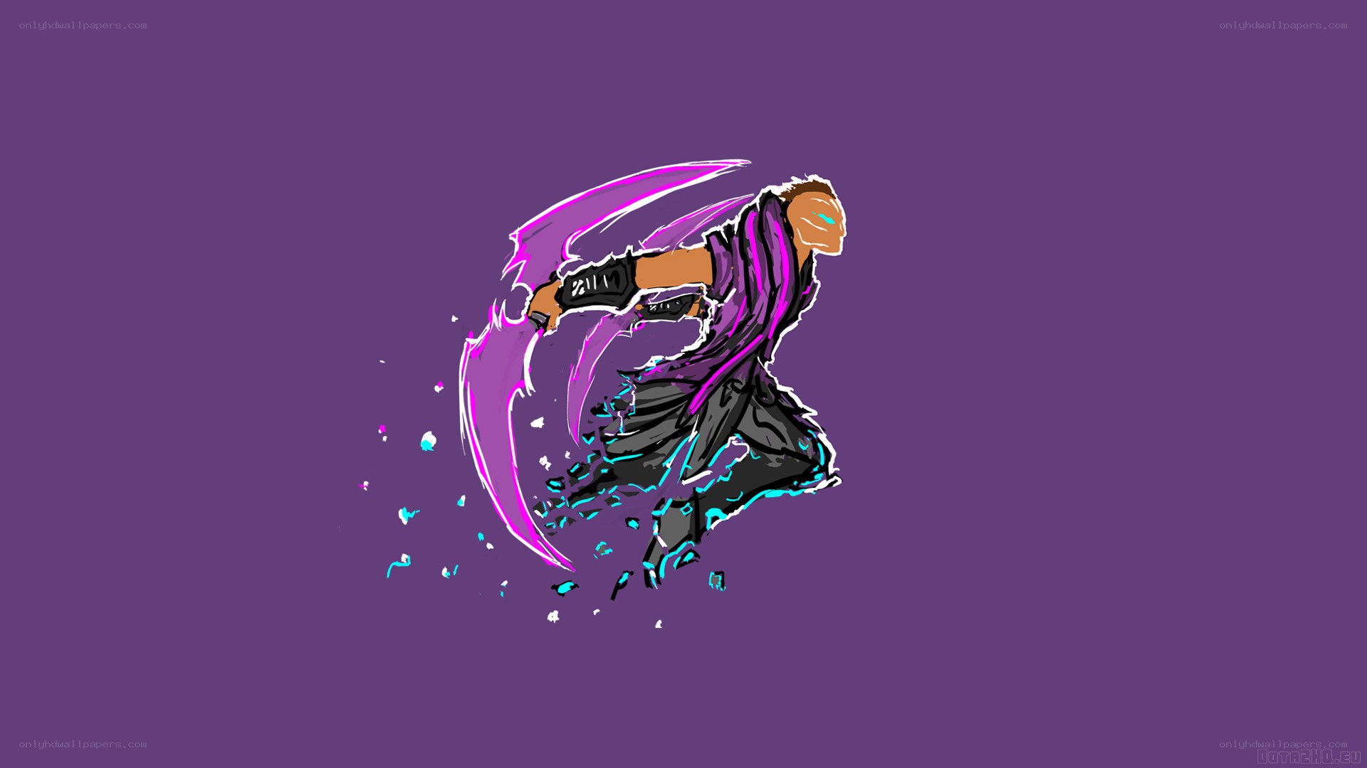 Ninja with purple blades