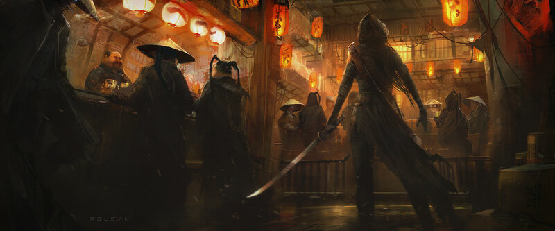 Ninja with Sword — Orange
