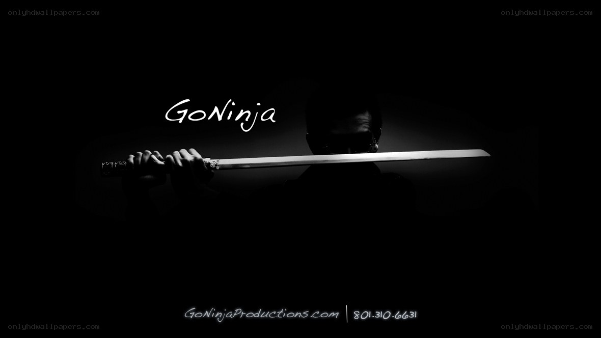 Ninja with sword silhouette