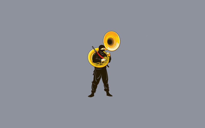 ninja with tuba musician