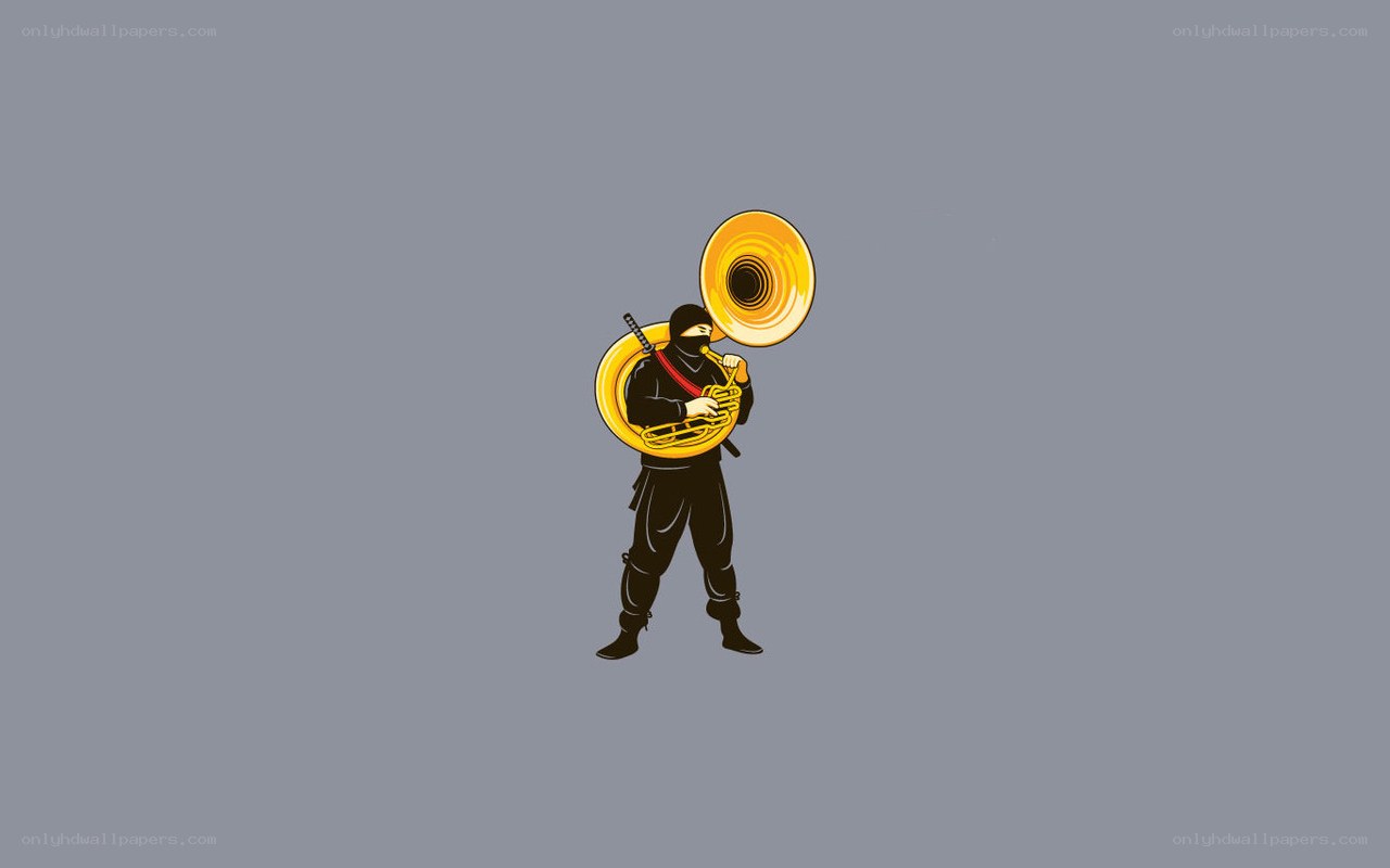 ninja with tuba musician