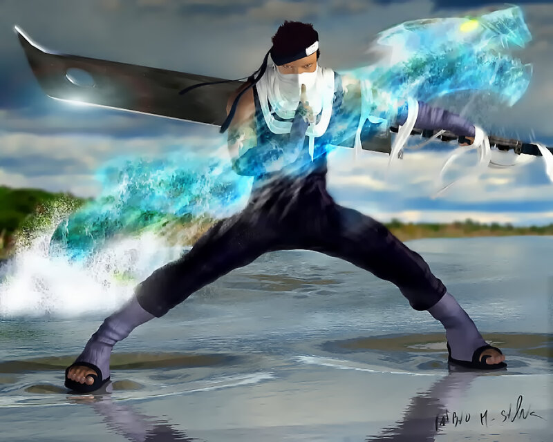 Ninja with water blade
