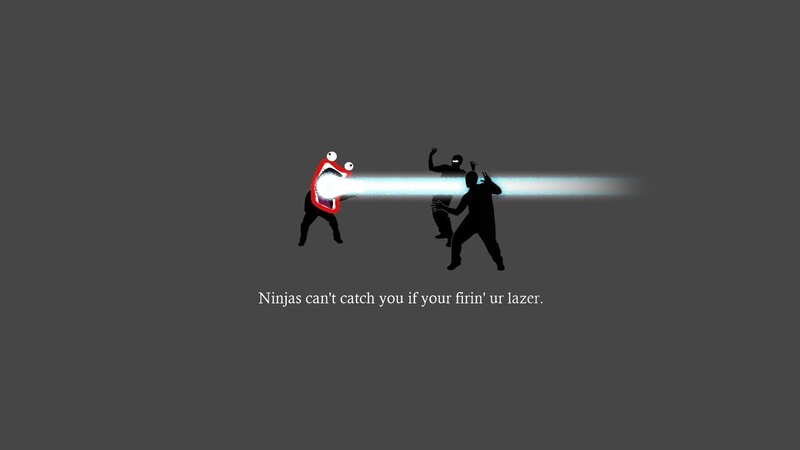 Ninjas and laser beam
