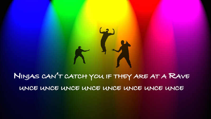 Ninjas at a rave