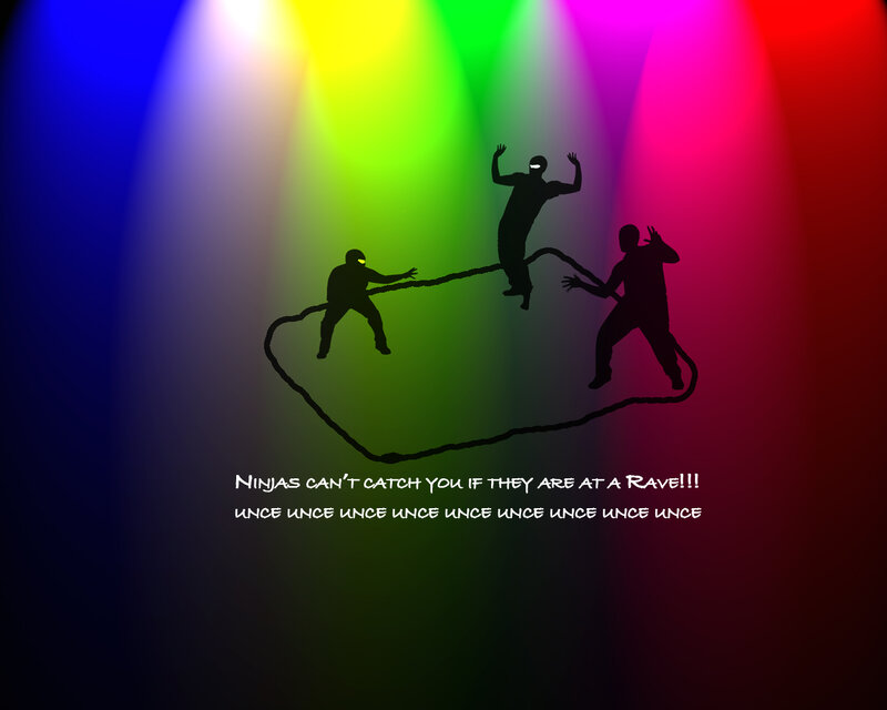 Ninjas at a rave