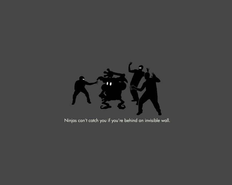 Ninjas behind invisible wall