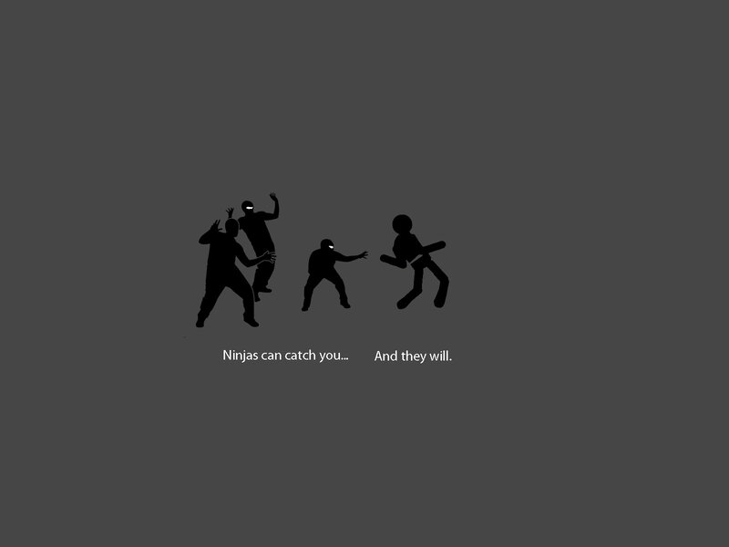Ninjas chasing someone