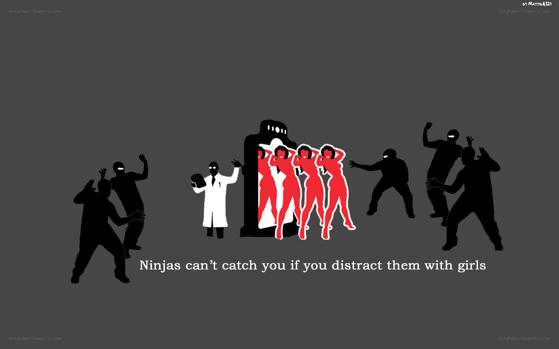 ninjas distracted by girls