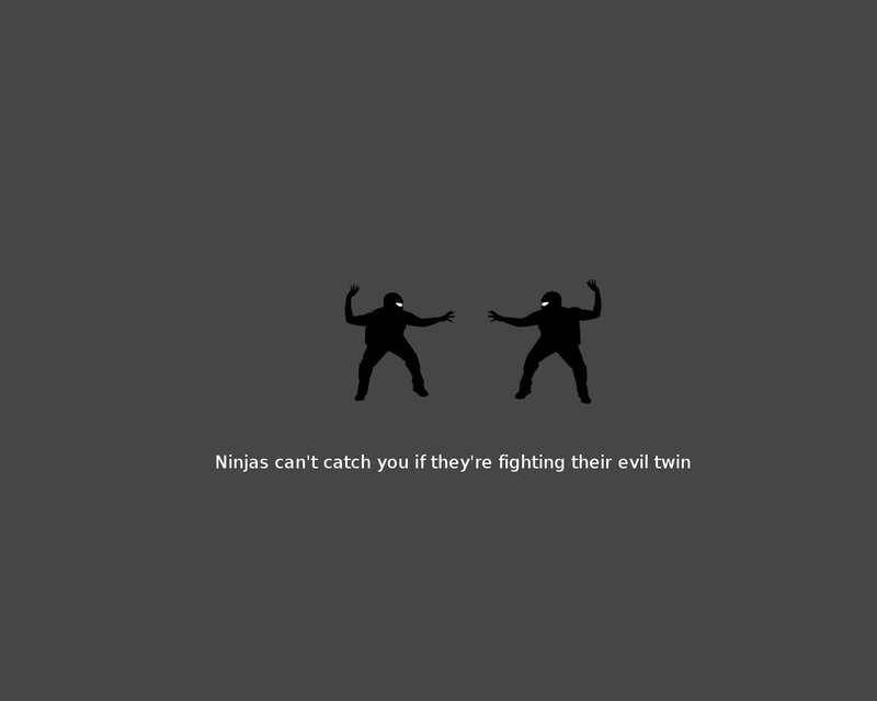 Ninjas fighting twin