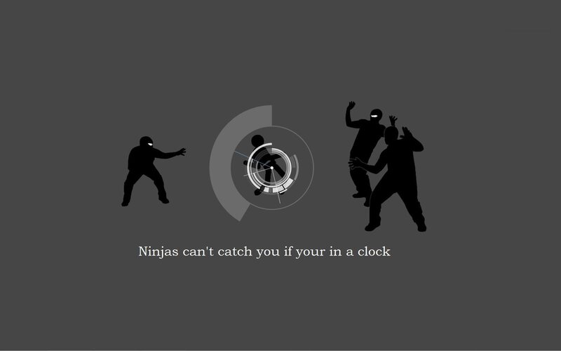 Ninjas in a clock