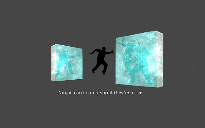 Ninjas in ice concept