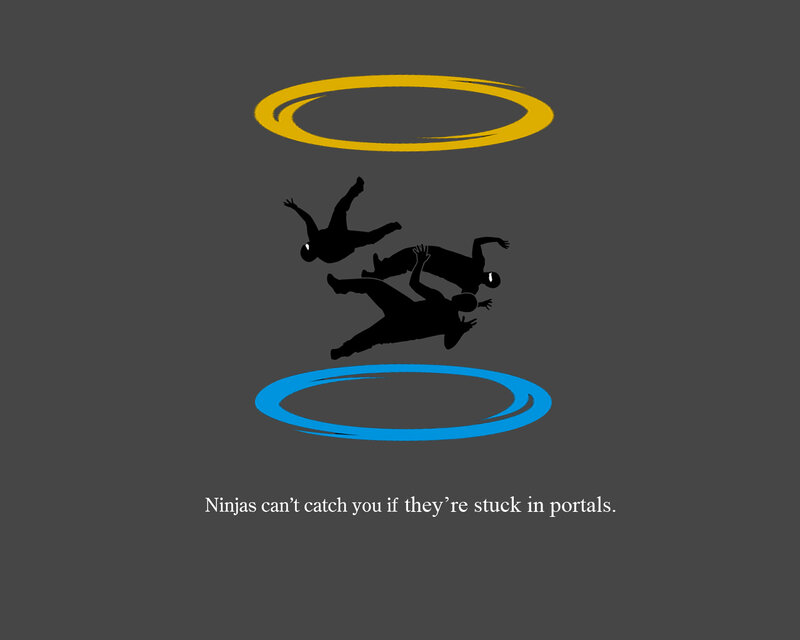 Ninjas in Portals — Gray