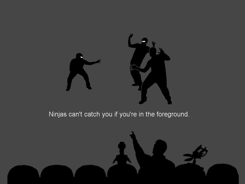 Ninjas in the foreground