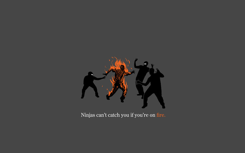 Ninjas on fire