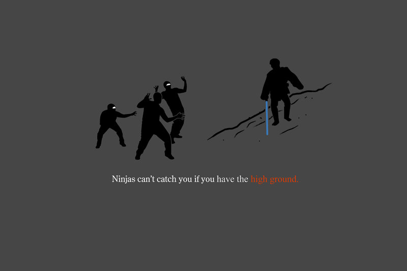 Ninjas on high ground