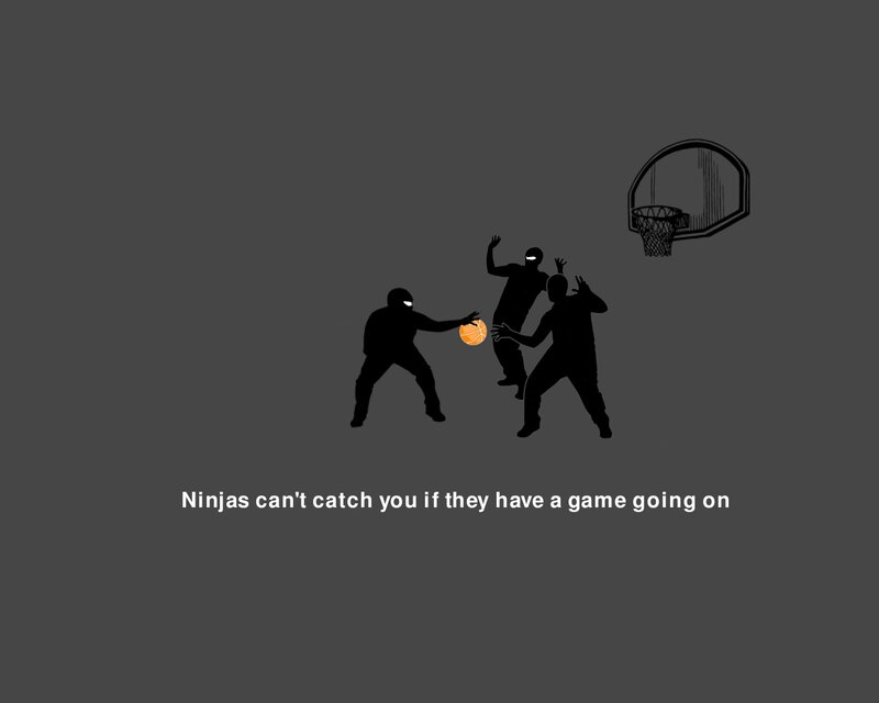 ninjas playing basketball