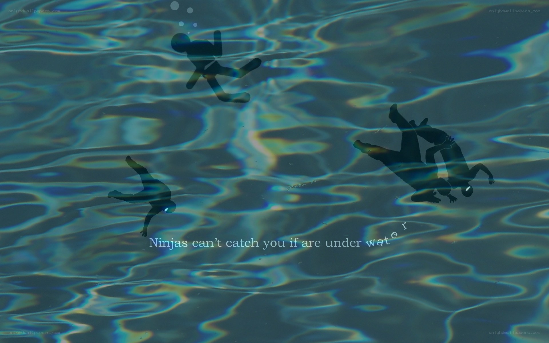 Ninjas underwater scene